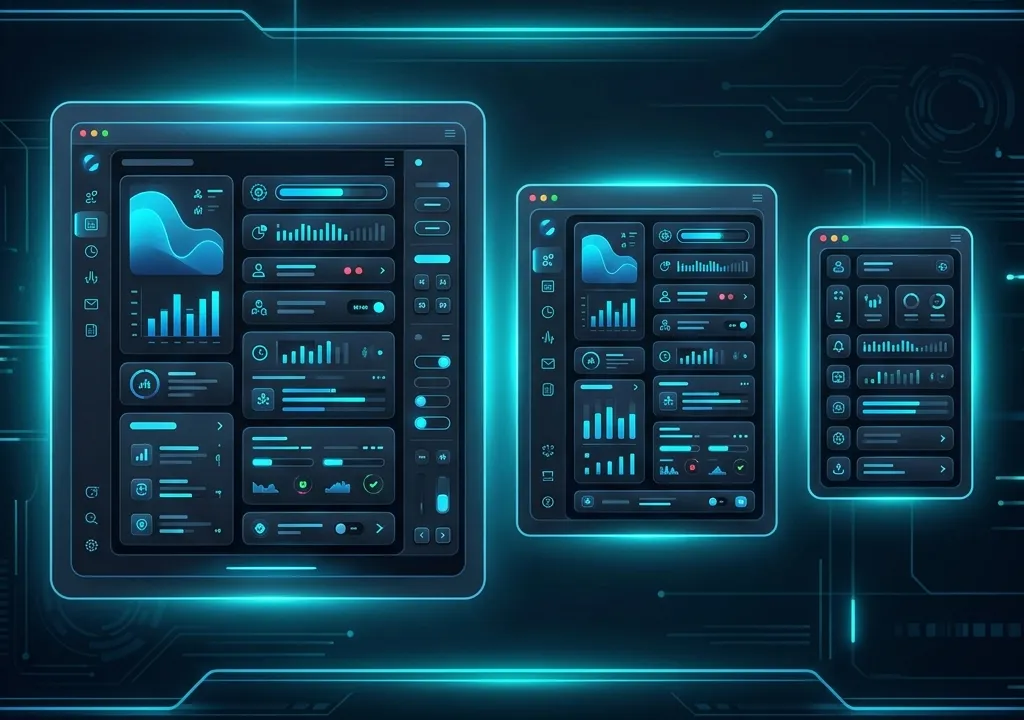 Visualização de componentes de interface mudando de tamanho baseados no container pai